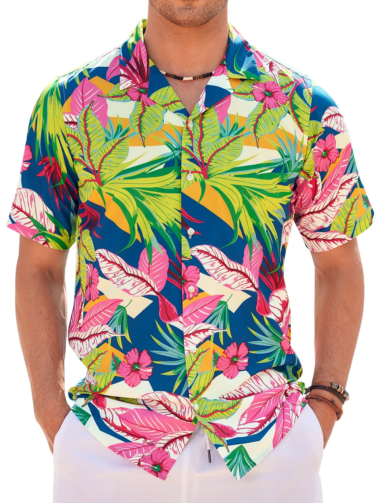 sogami Beach Shirt Short Sleeve Hawaiian Shirts for Men Casual Button Down Shirt