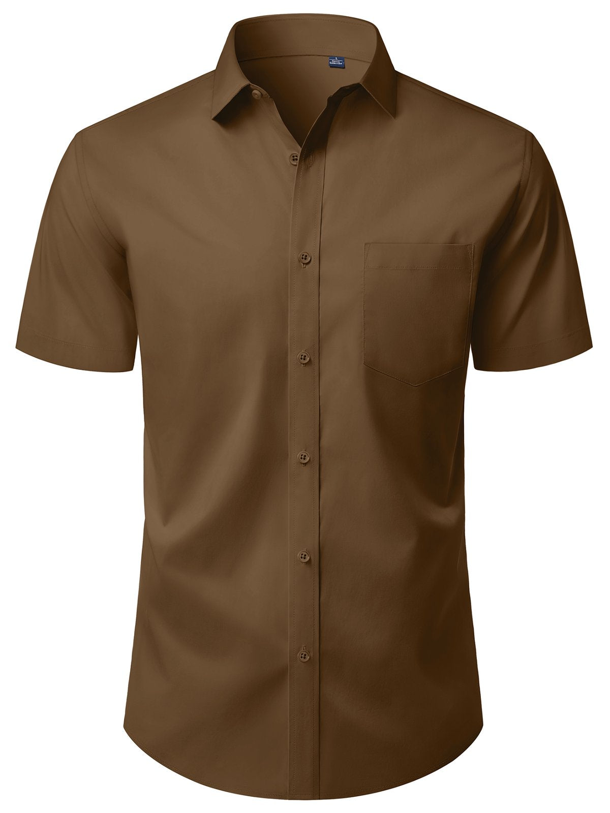 sogami Mens Button Down Work Shirt Stretched Wrinkle Free Short Sleeve White Dresses Shirt For Casual
