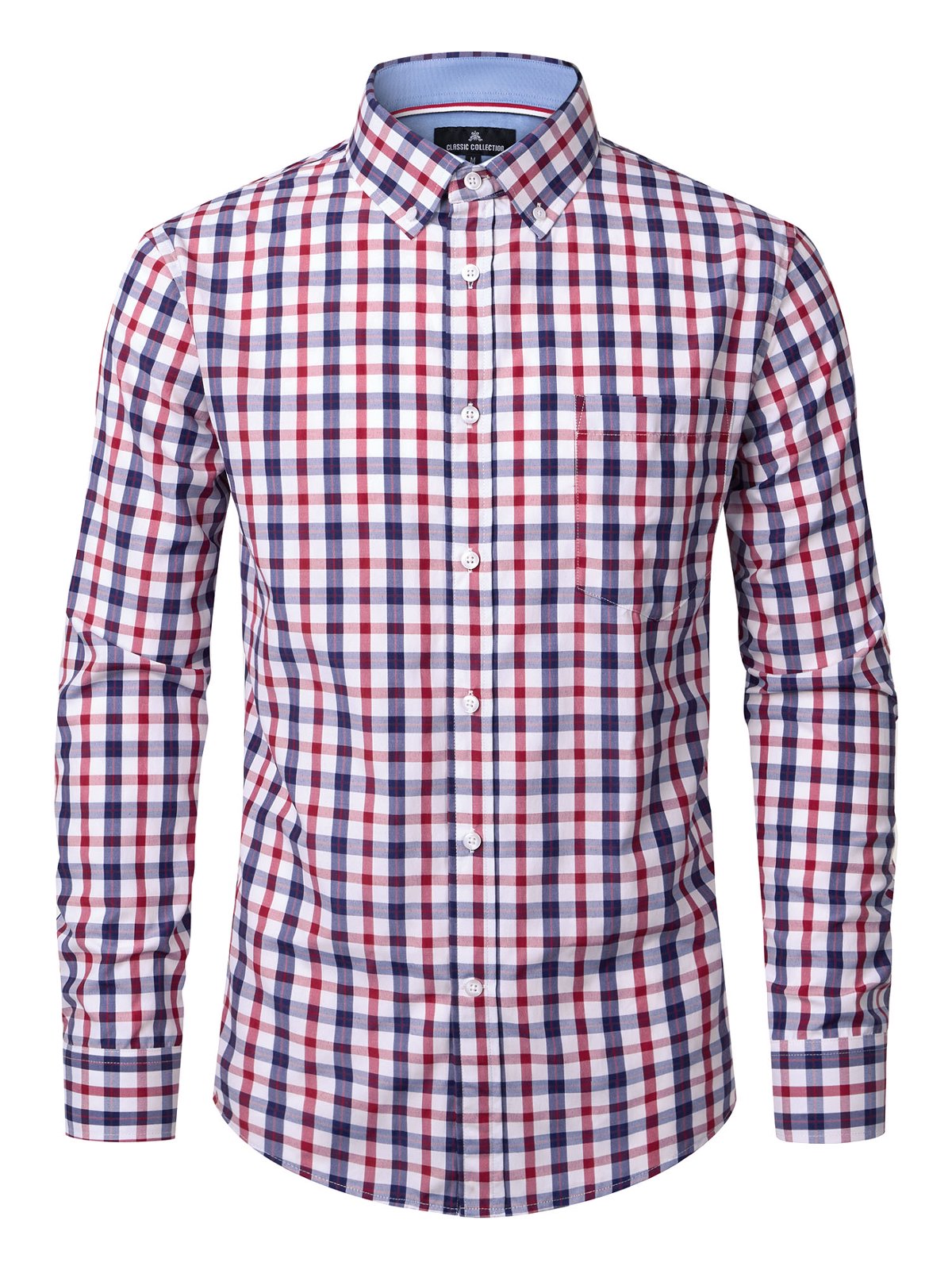 sogami Men's Plaid Shirt Casual Long Sleeve Button Down Gingham Shirt Regular Fit