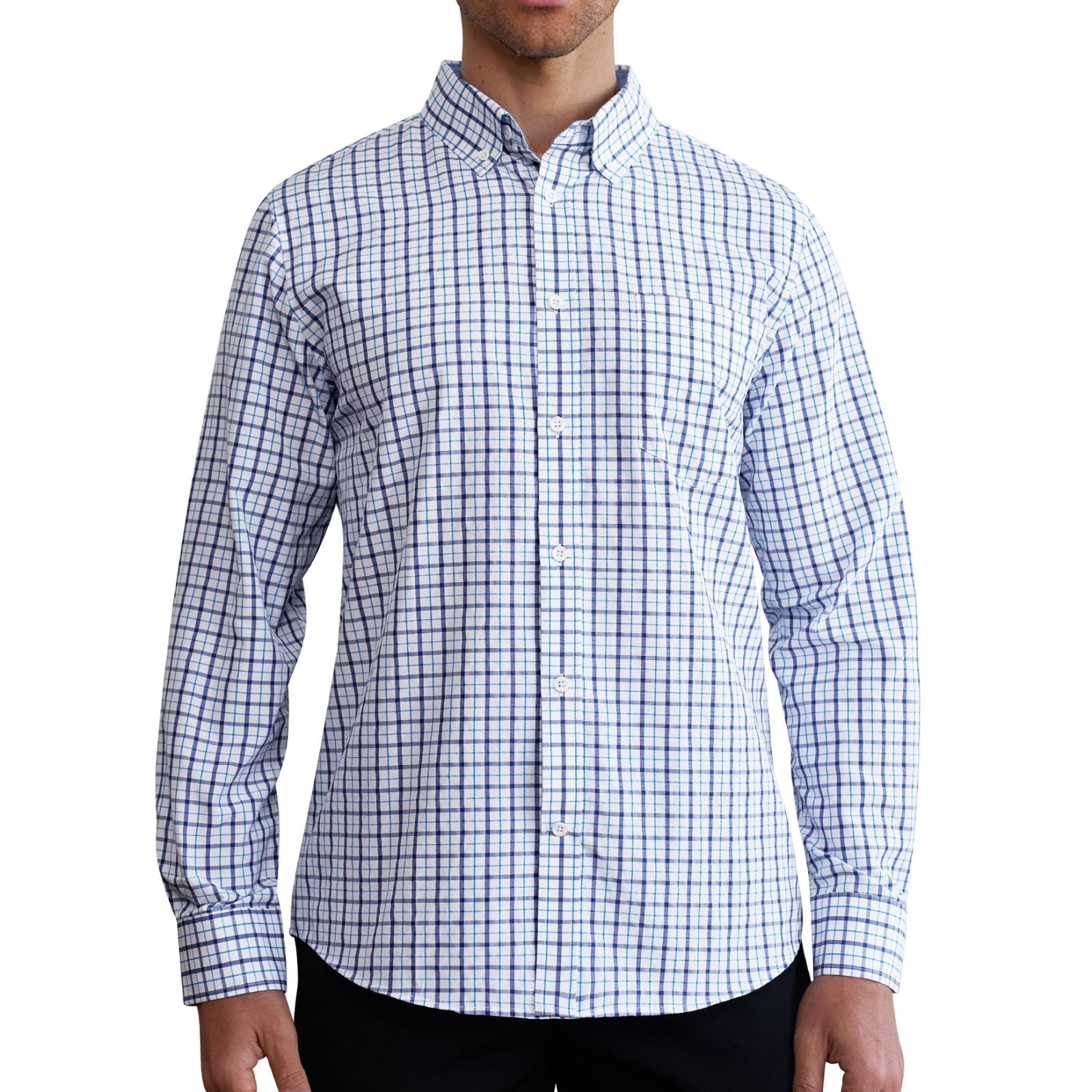sogami Men's Casual Plaid Long Sleeve Shirt Lightweight Cotton Gingham Shirt