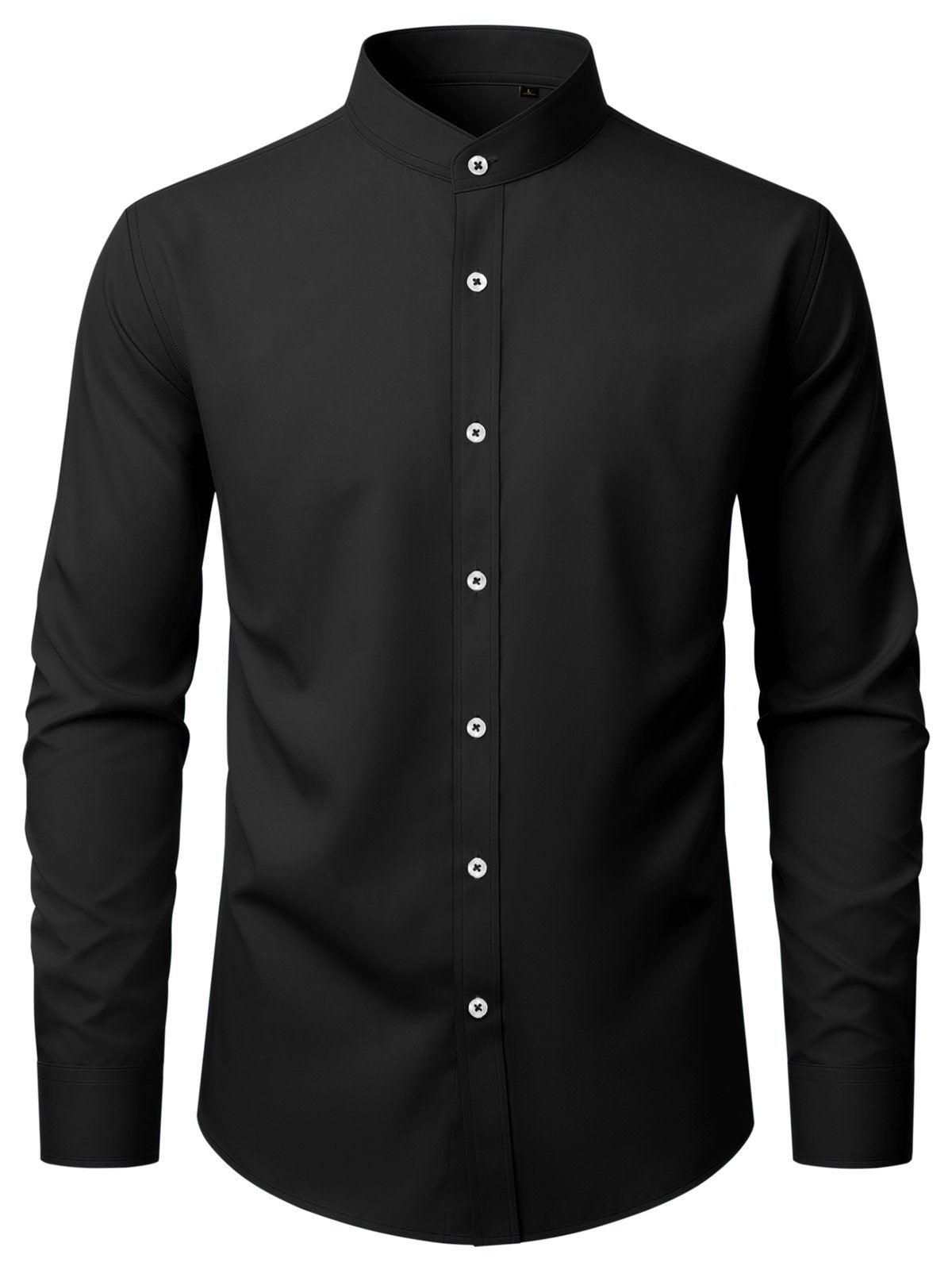 sogami Men's Wrinkle Free Dress Shirt Band Collar Long Sleeve Button Down Formal Shirt