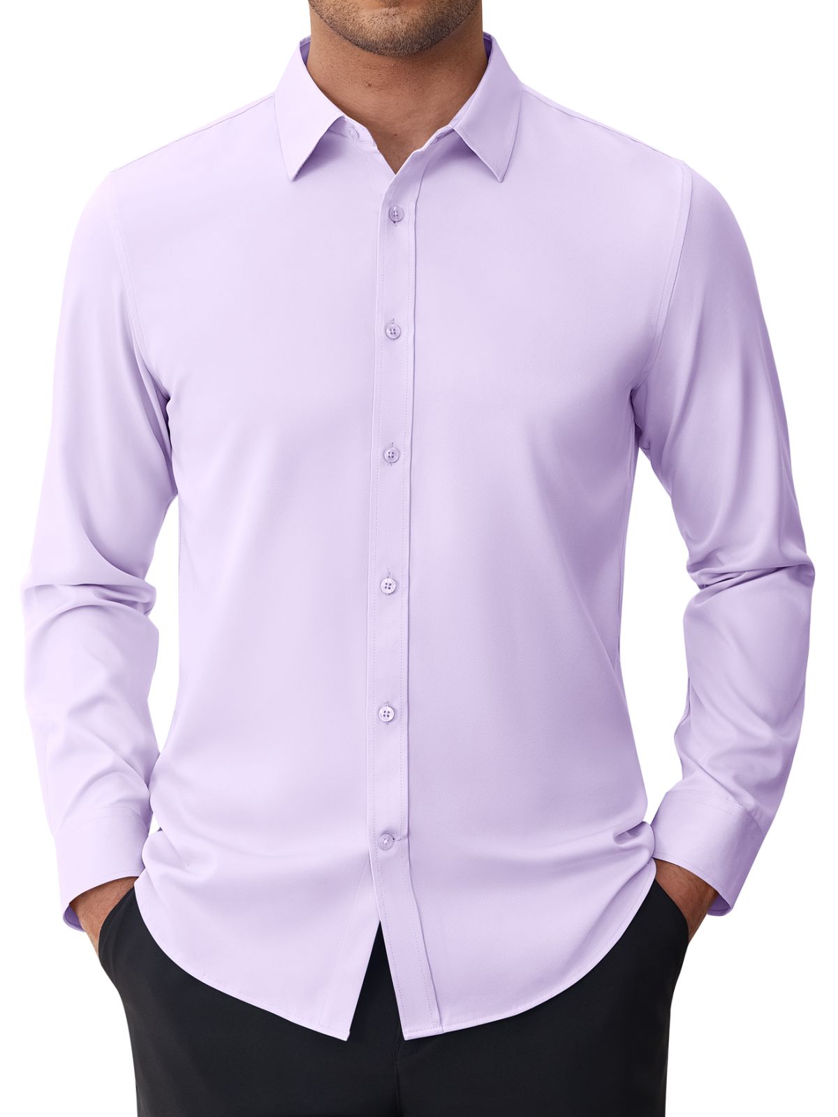 sogami Men's Stain Sheild Dress Shirts Long Sleeve Stretch Button Down Shirt Business Casual Shirt